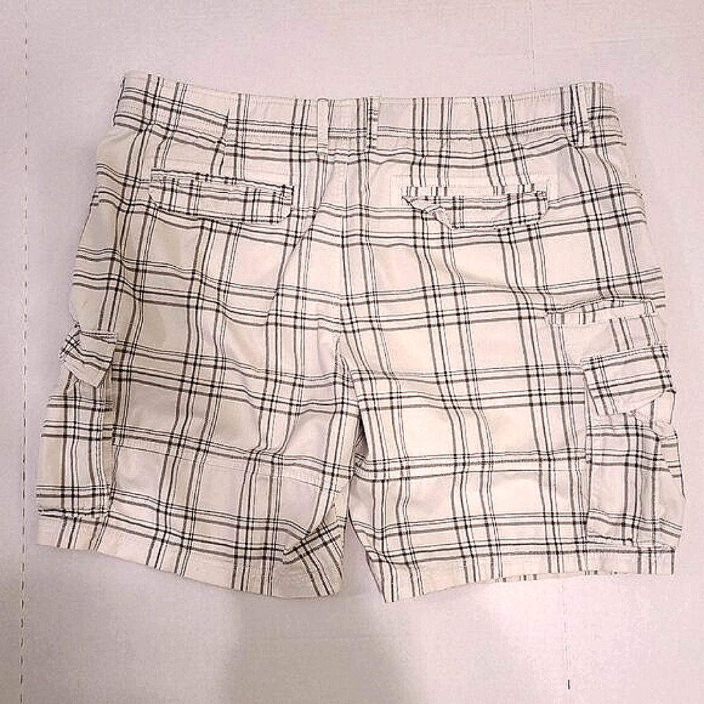 George Men’s Cargo Shorts | Size 42 | White & Gray Plaid | Casual - Picture 3 of 9
